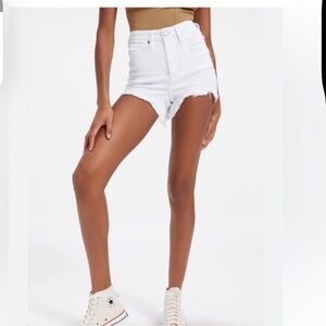 Good American White Bombshell Shorts